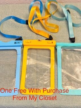 Waterproof Phone Pouch Set - Blue, Yellow, and Aqua